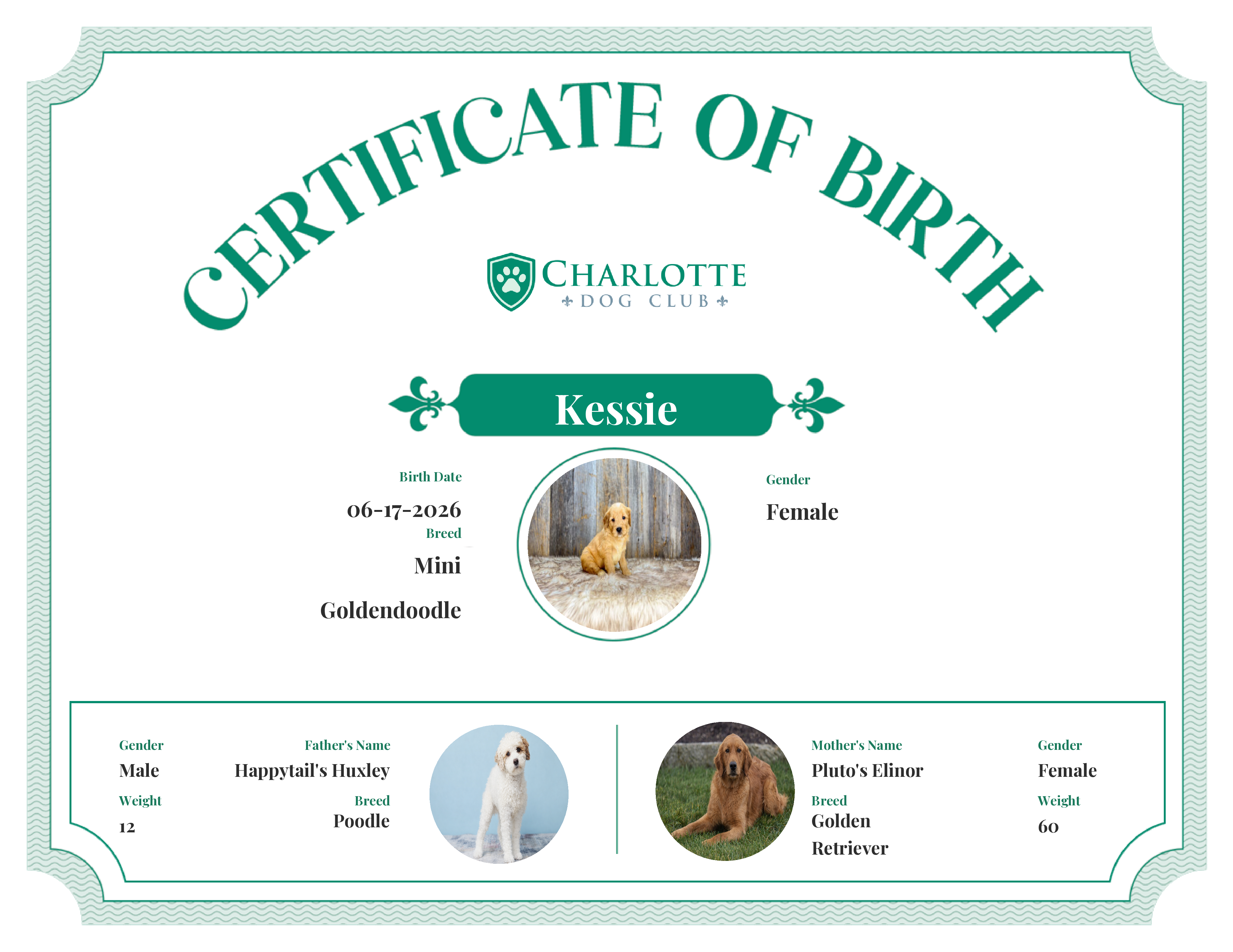 Kessie's Birth Certificate