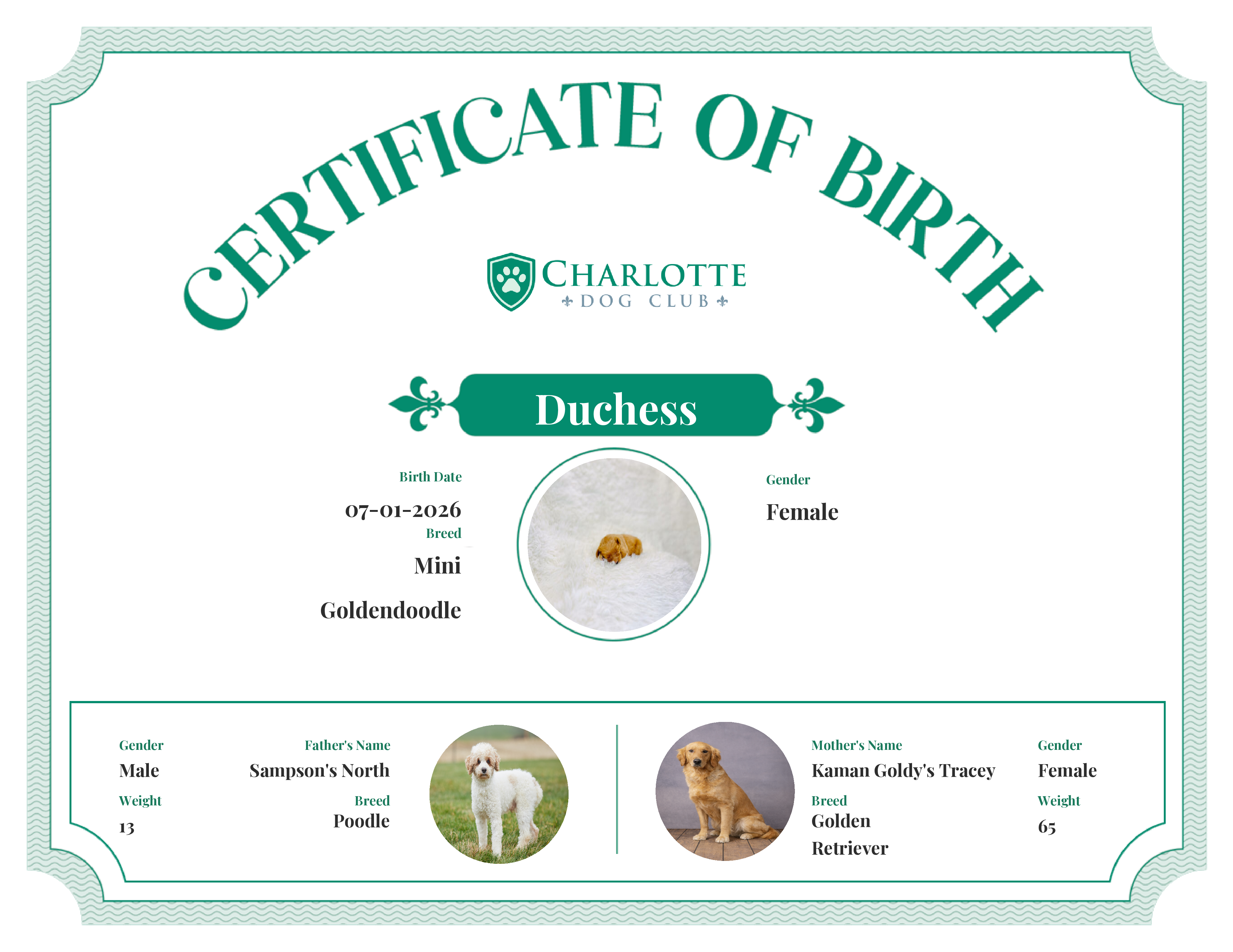 Duchess's Birth Certificate