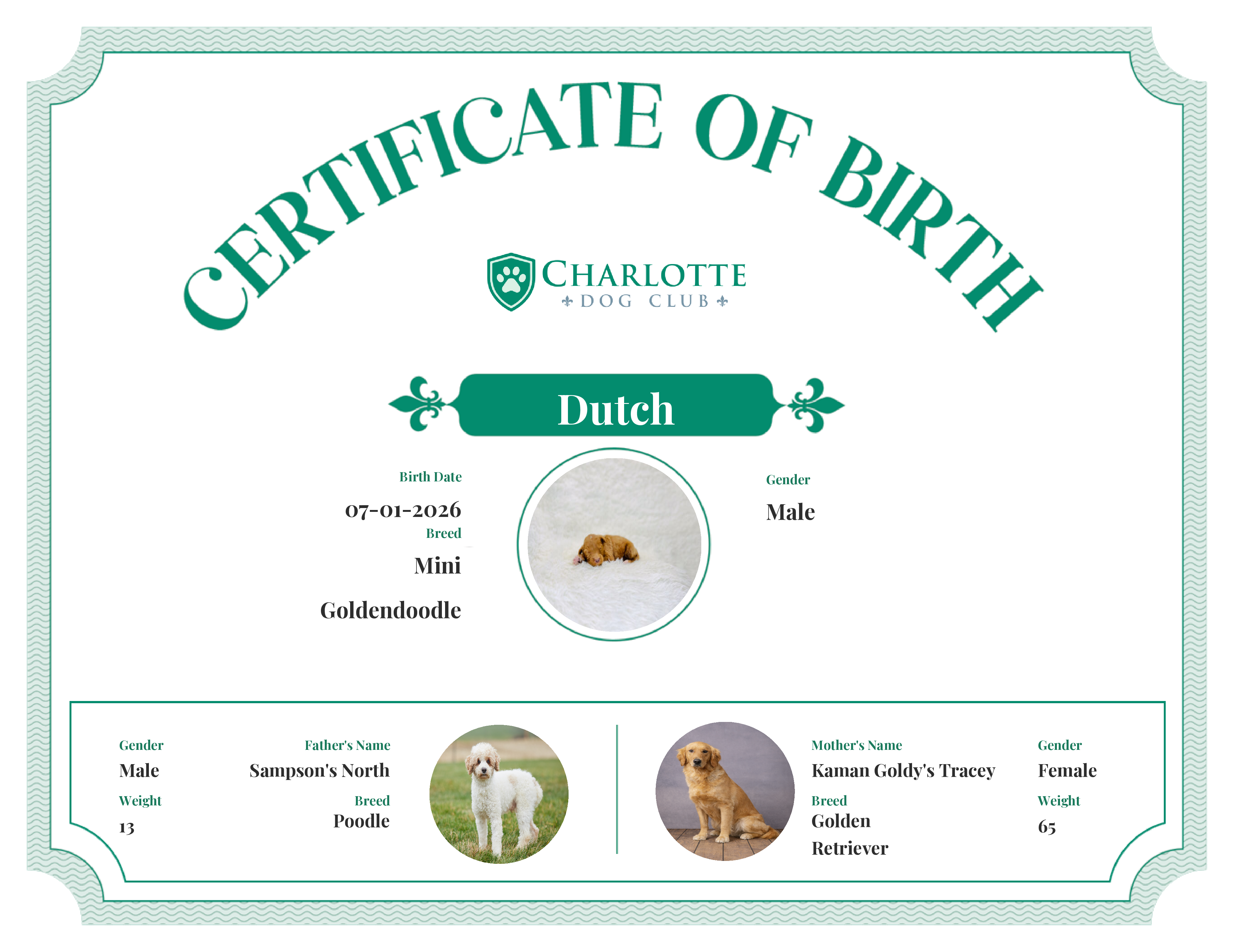 Dutch's Birth Certificate