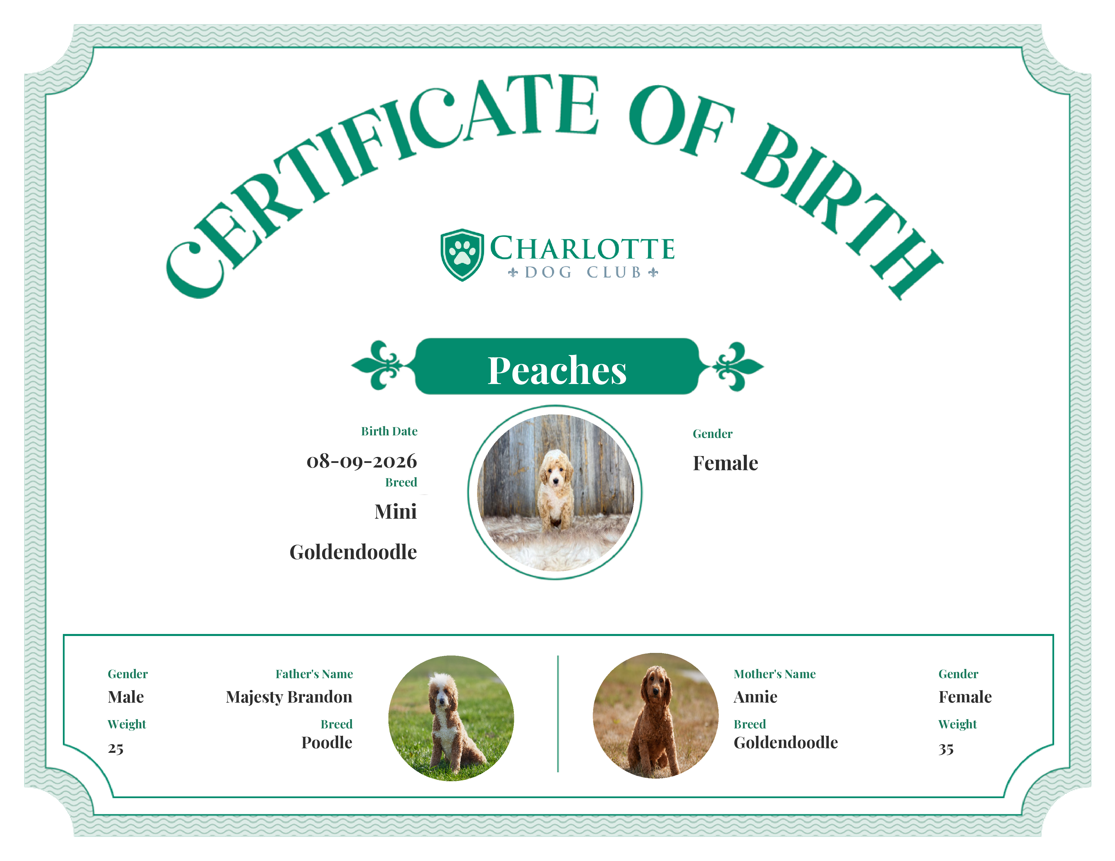 Peaches's Birth Certificate